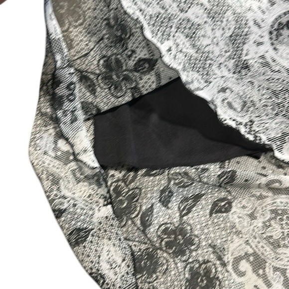 I.V.Y Y2K Midi Dress Black White Parsley Print Size 6 - Picture 6 of 7